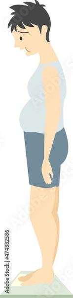 Obraz 体重が増加した若い男性