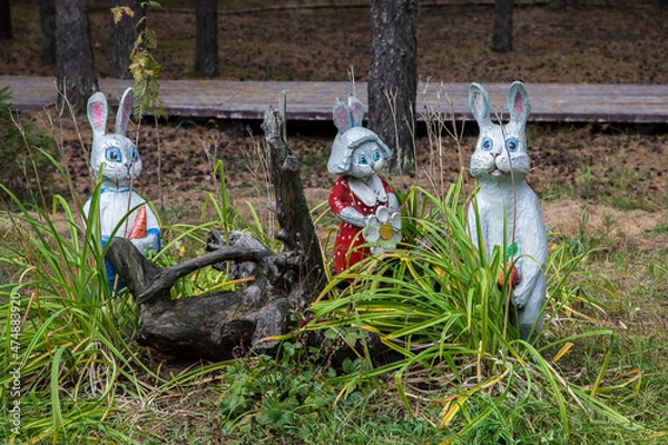 Fototapeta easter bunny with eggs