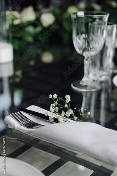 Obraz Rustic wedding table setting