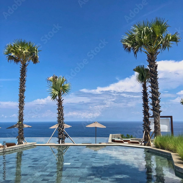 Fototapeta beach with palm trees