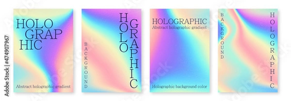 Fototapeta Multicolored bright background with iridescent tints of color. Holographic effect, color gradient transitions.