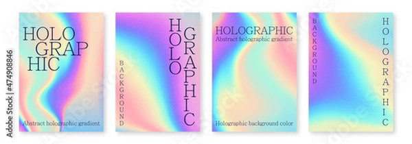 Obraz Multicolored bright background with iridescent tints of color. Holographic effect, color gradient transitions.