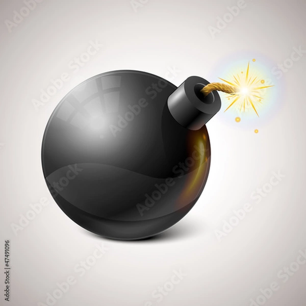 Obraz Vector Black Bomb Illustration