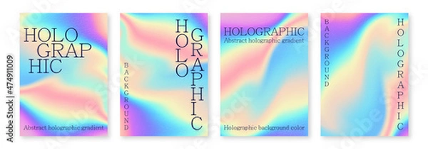 Obraz Multicolored bright background with iridescent tints of color. Holographic effect, color gradient transitions.