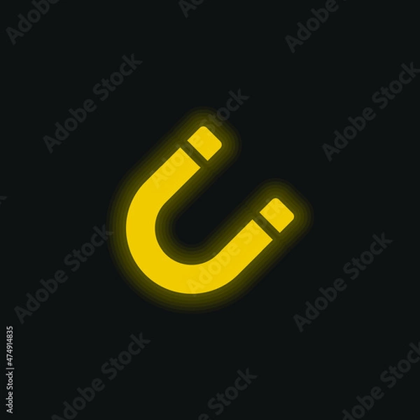Fototapeta Attraction yellow glowing neon icon