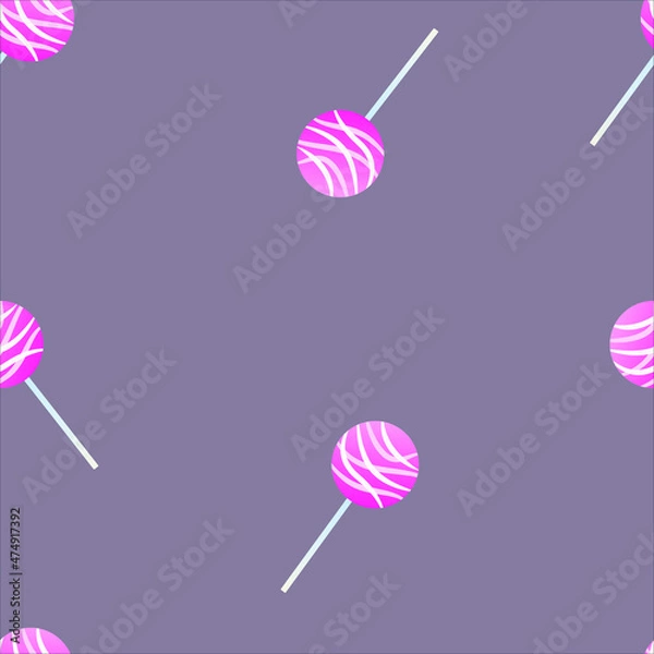 Obraz Vector graphics. seamless pattern. Wrapping paper. Background. Cake on a stick. Postcard. Celebration.
