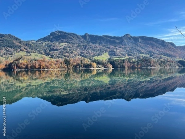 Fototapeta Lake in the mountains in Switzerland