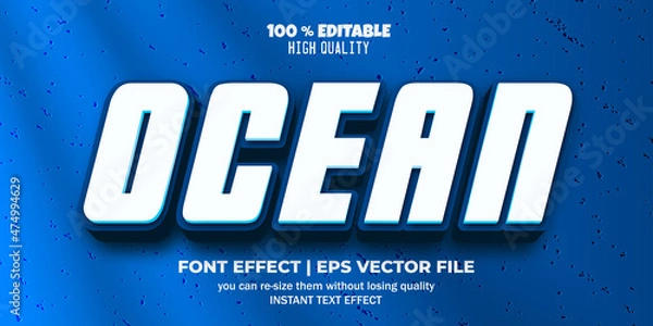 Obraz ocean editable text effect 