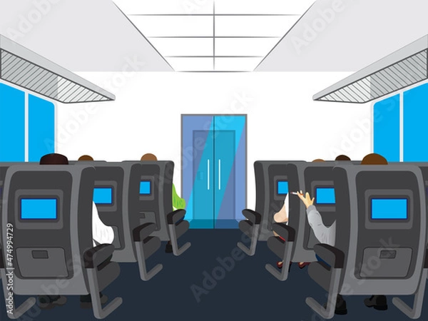 Obraz Electric train car interior.