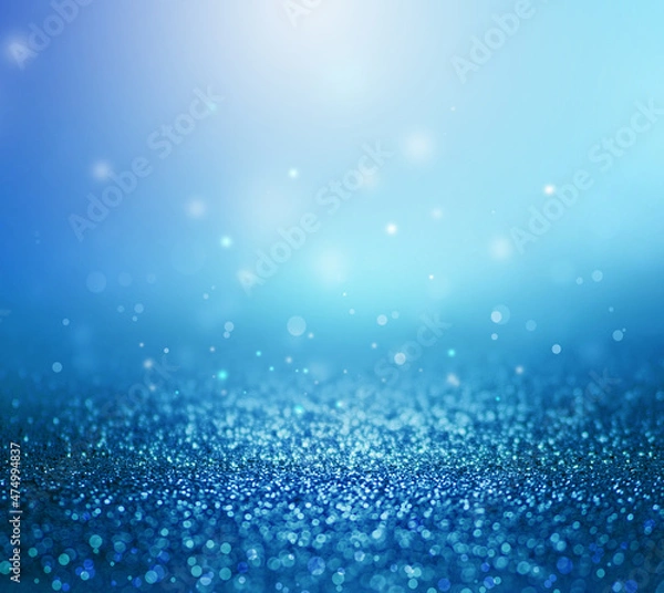 Obraz blue abstract bokeh glitter background for Christmas  and Valentine.