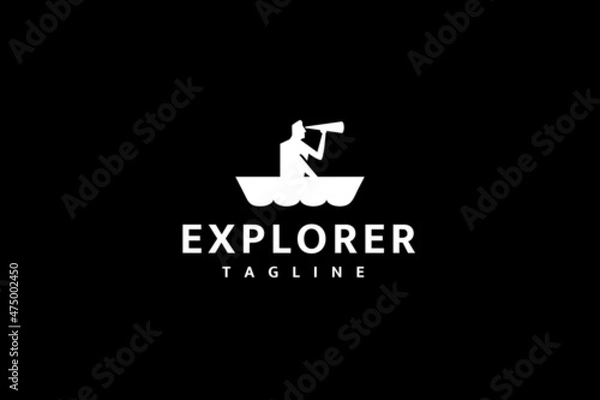 Obraz The Explorer With The Boat Logo