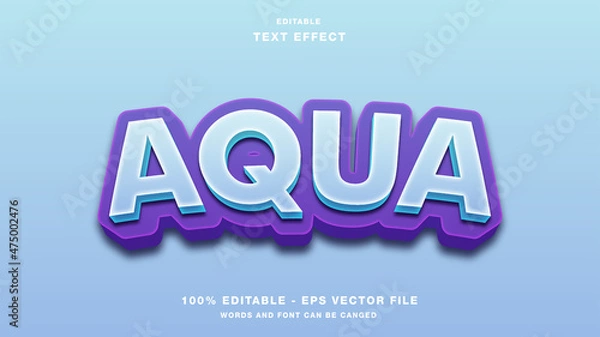 Fototapeta AQUA 3D Text Effect