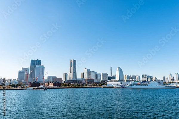Fototapeta 横浜大さん橋から見たみなとみらいの風景