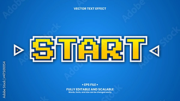 Fototapeta Start Text Effect with Pixel Style