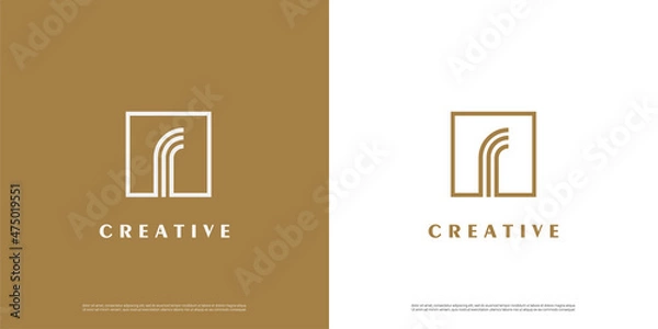 Obraz Letter R luxury logo icon abstract design template elements