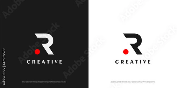 Obraz Letter R abstract with dot logo icon abstract design template elements