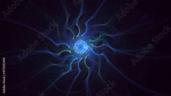 Fototapeta 3D rendering abstract round light background