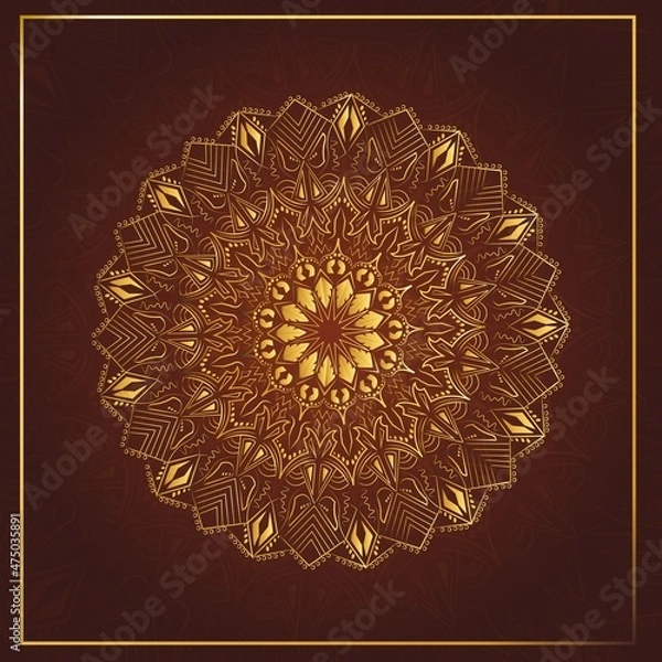 Fototapeta  luxury mandala Vintage invitation with lace pattern.