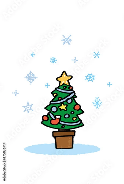 Fototapeta クリスマスツリー　イラスト