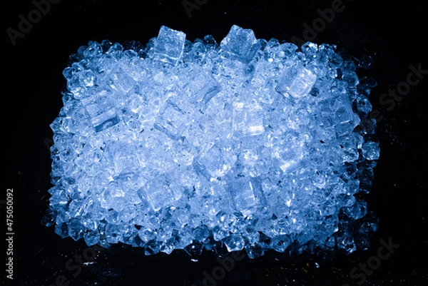 Fototapeta Ice crystal cubes, space for text or design.