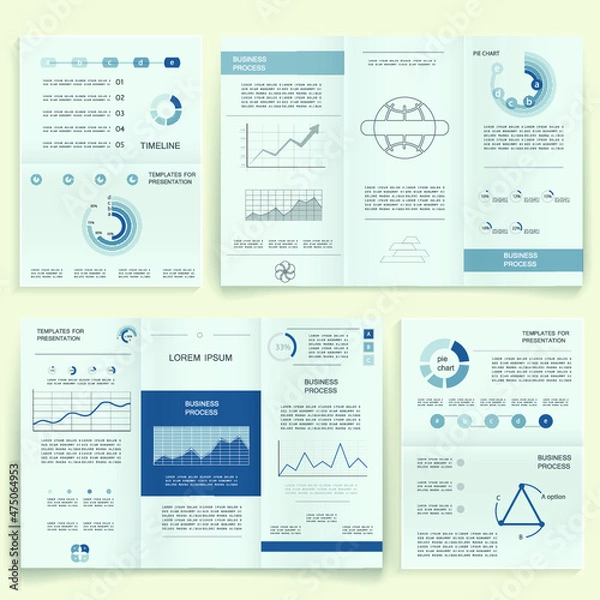 Fototapeta Elements for business data visualization, Modern infographic design, vector set templates