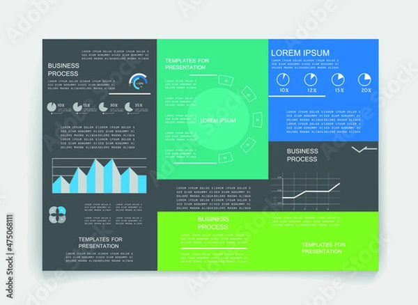 Fototapeta Elements for business data visualization, Modern infographic design, vector set templates