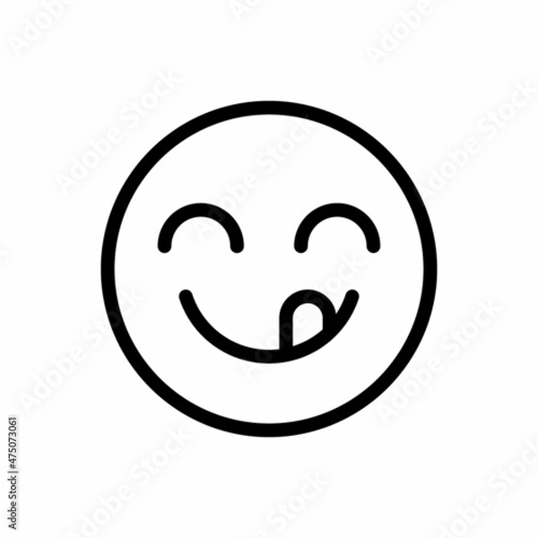 Obraz smiley yummy face line icon vector