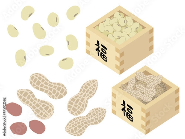 Obraz 節分の豆_煎り大豆・落花生