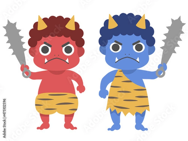 Obraz 節分_赤鬼と青鬼