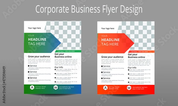 Fototapeta corporate business flyer design,Modern Corporate Flyer Design template vector and Print ready,size a4