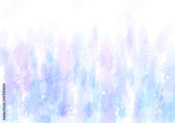 Obraz 【背景素材】初夏の雨のしずく01（水彩風・紫色と水色）