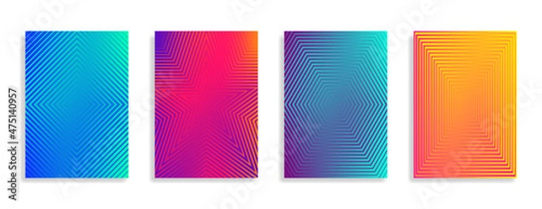 Fototapeta Minimal covers design. Colorful gradients. Halftone frames. Modern background design. Future covers. Eps10 vector.