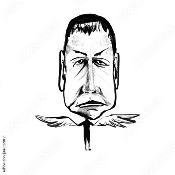 Obraz Caricature portrait sketch of a person with wings