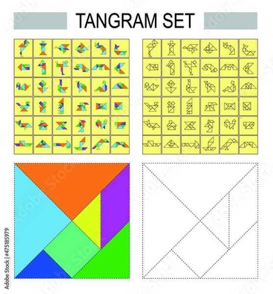 Fototapeta set of Tangram 