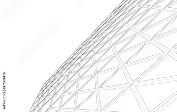 Fototapeta abstract architecture 3d drawing