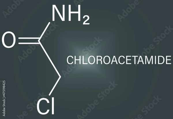 Fototapeta Chloroacetamide preservative molecule. Skeletal formula.