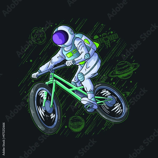 Obraz Spaceman Ride Bicycle