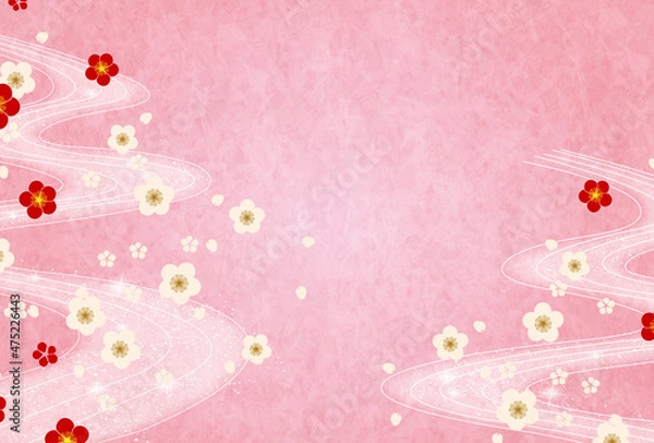 Fototapeta 梅　和柄　春　背景