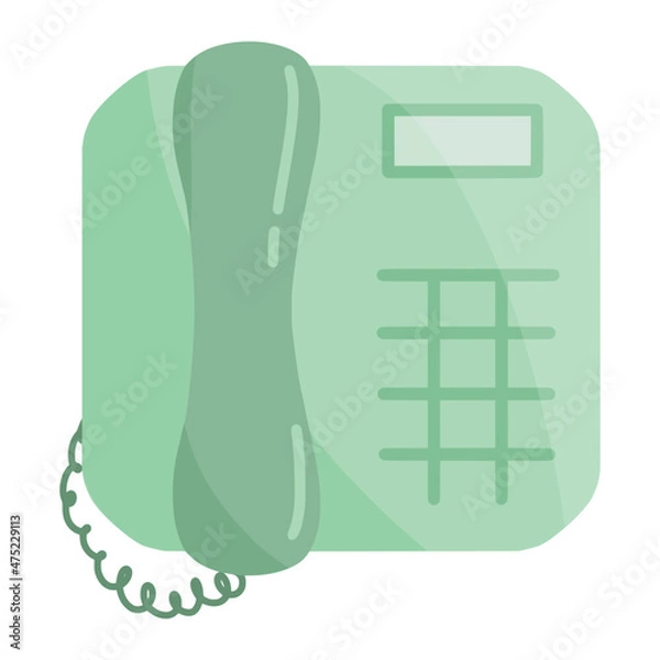 Fototapeta telephone for communication color illustration