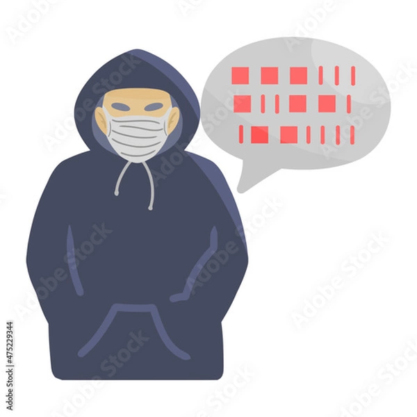 Fototapeta code hacker for cybercrime color illustration
