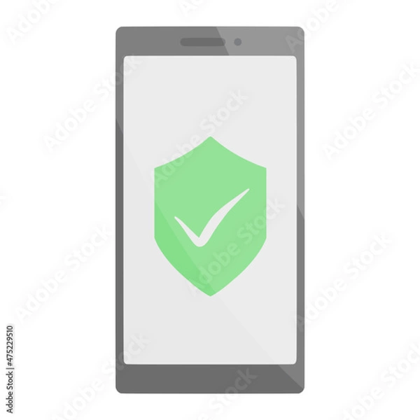 Fototapeta phone safe for cybercrime color illustration