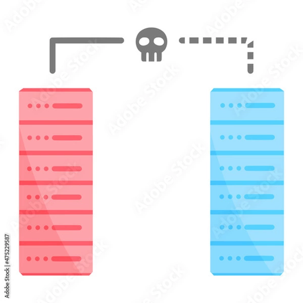 Fototapeta server virus for cybercrime color illustration