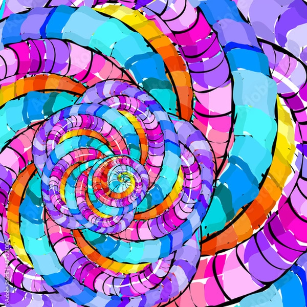 Obraz Seamless abstract pattern colorful curls.