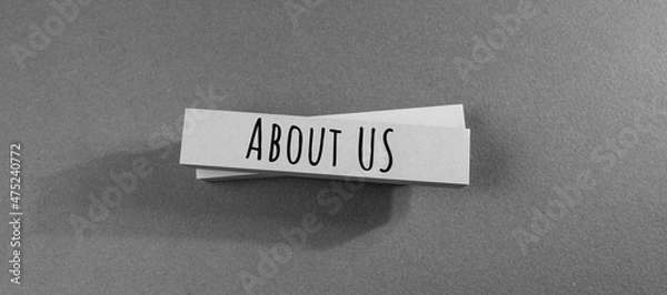 Fototapeta Words with About Us , Web Concept idea