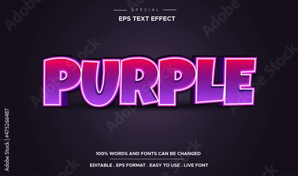 Obraz purple text effect editable