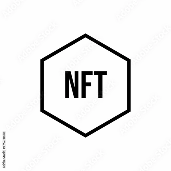 Fototapeta Non Fungible Token NFT Crypto Hexagonal Sign Symbol