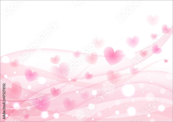 Fototapeta キラキラ ハートのイルミネーション背景　バレンタイン（ホワイトデーバージョンも有）