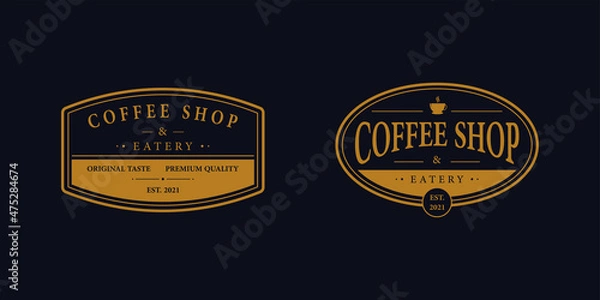 Obraz coffee shop badge logo vector design