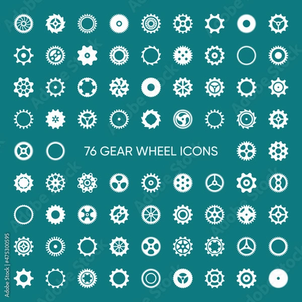 Fototapeta Set of gear wheel icons vector illustration