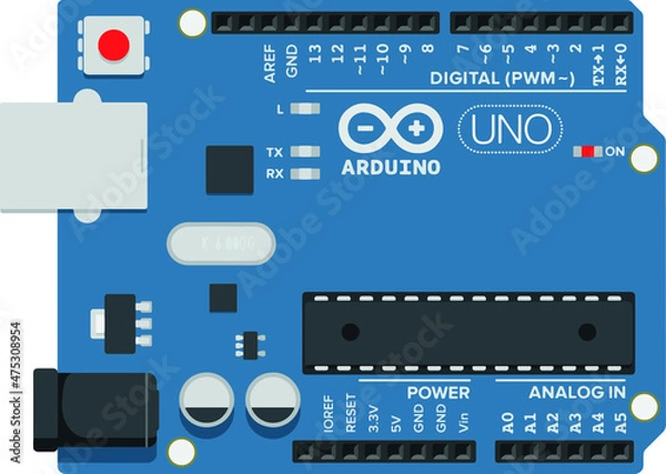 Fototapeta Arduino Uno board used for robotic coding training